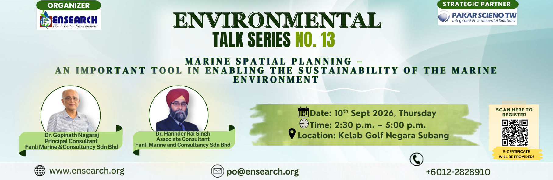Environmental Talk Series No 13 banner
